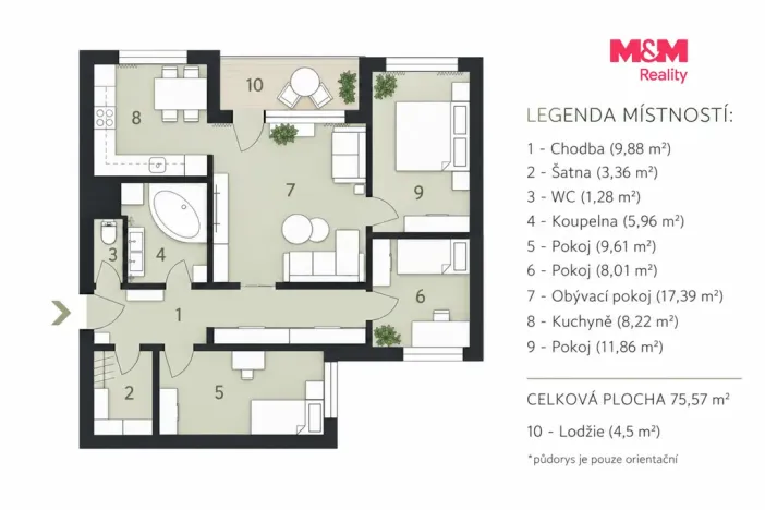 Pronájem bytu 4+1, Ostrava - Výškovice, Proskovická, 76 m2