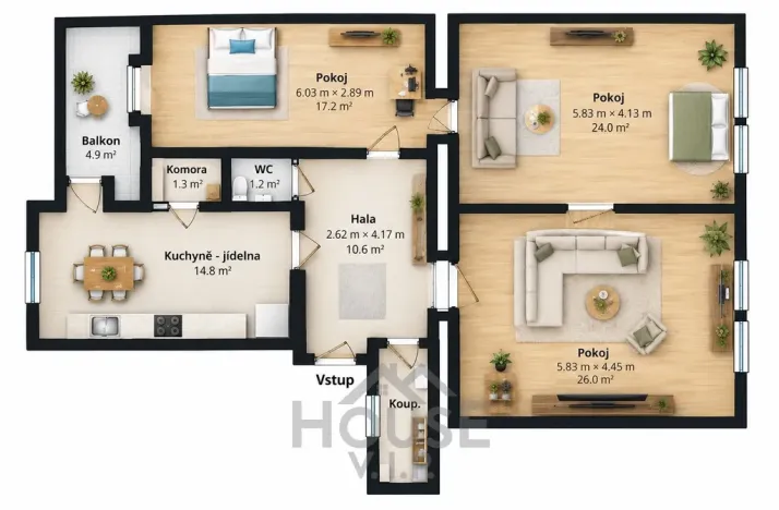 Prodej bytu 3+1, Praha - Smíchov, Na bělidle, 108 m2
