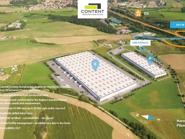 Pronájem skladu, Zdice, Komenského, 5000 m2
