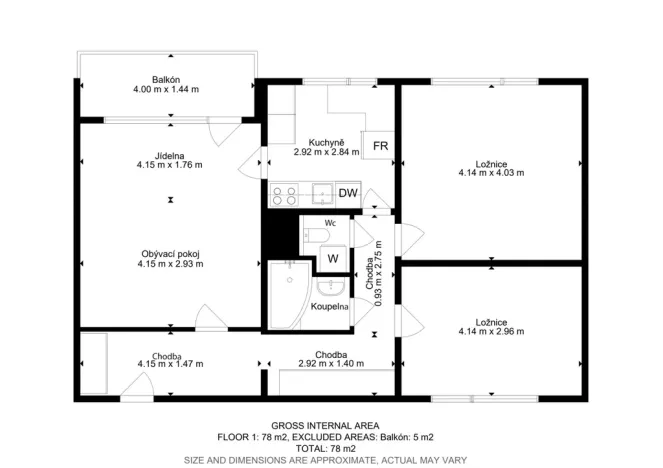 Prodej bytu 3+1, Praha - Hlubočepy, Renoirova, 71 m2