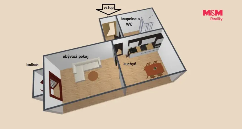 Pronájem bytu 1+1, Vamberk, Kollárova, 36 m2