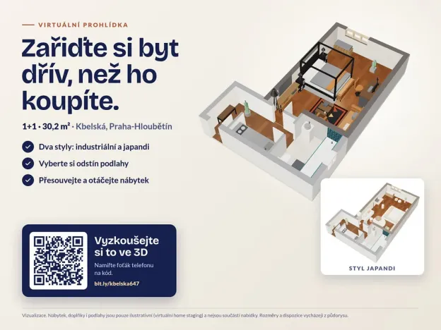 Prodej bytu 1+1, Praha - Hloubětín, Kbelská, 30 m2