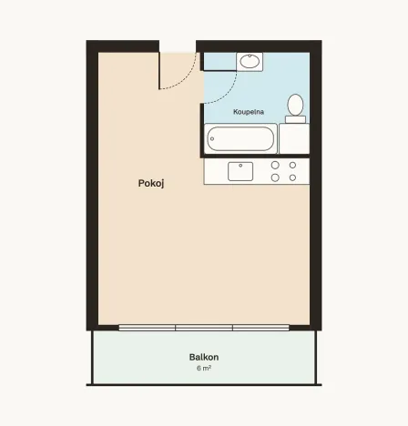 Pronájem bytu 1+kk, Most, M. G. Dobnera, 22 m2