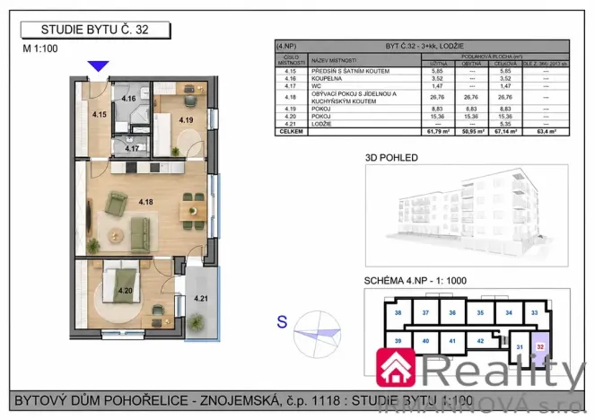 Prodej bytu 3+kk, Pohořelice, Znojemská, 67 m2