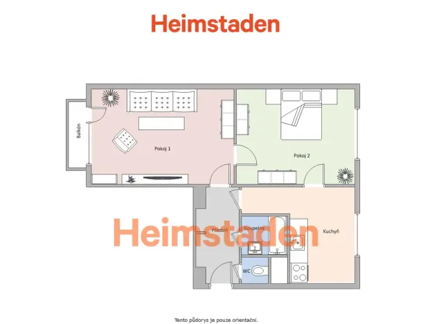 Pronájem bytu 2+1, Havířov - Město, Klidná, 52 m2