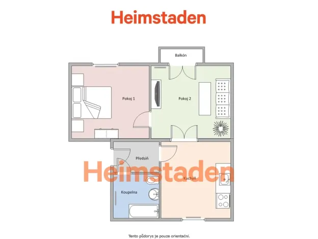 Pronájem bytu 2+1, Ostrava - Poruba, Dělnická, 48 m2
