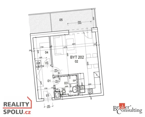 Pronájem bytu 1+kk, Brno - Jehnice, Kleštínek, 56 m2