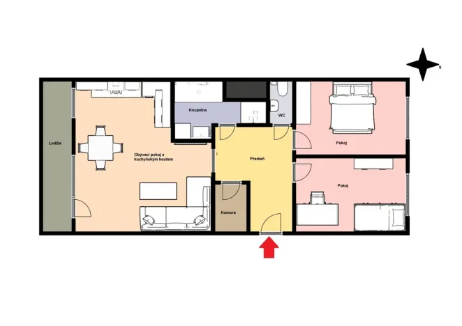 Pronájem bytu 3+kk, Odolena Voda, Československé armády, 70 m2