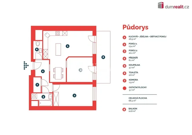 Pronájem bytu 3+kk, Praha - Uhříněves, Václava Trojana, 68 m2