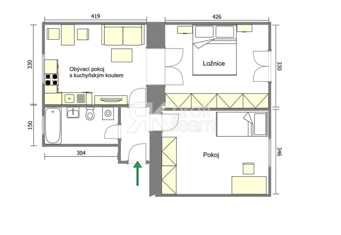 Prodej bytu 3+kk, Ostrava, Dělnická, 49 m2