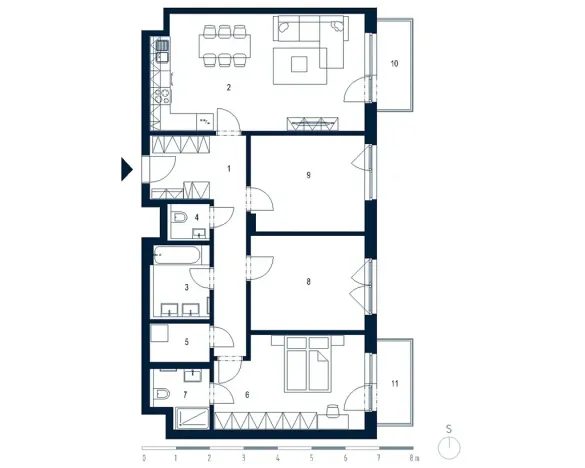 Pronájem bytu 4+kk, Praha - Vysočany, Hindlova, 105 m2