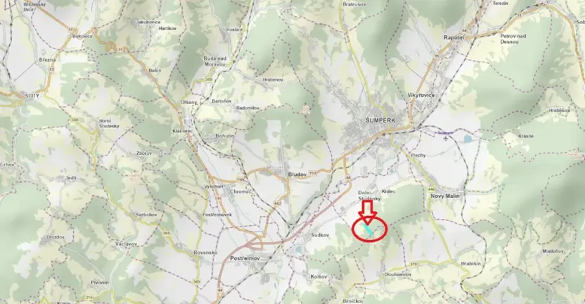 Prodej podílu lesa, Dolní Studénky, 11507 m2