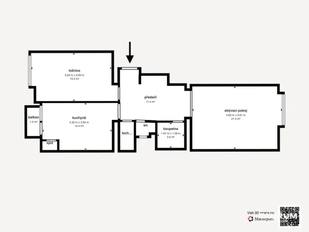 Pronájem bytu 2+1, Praha - Košíře, Starokošířská, 67 m2