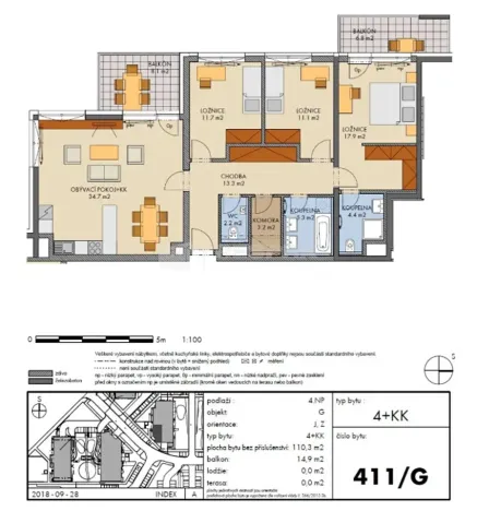 Pronájem bytu 4+kk, Praha - Hlubočepy, Hugo Haase, 110 m2