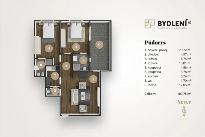 Pronájem bytu 3+kk, Teplice, U Nových lázní, 100 m2