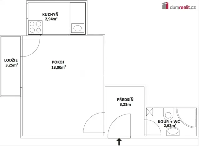 Prodej bytu 1+kk, Praha - Kobylisy, Čimická, 25 m2