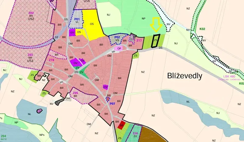 Prodej zahrady, Blíževedly, 1975 m2