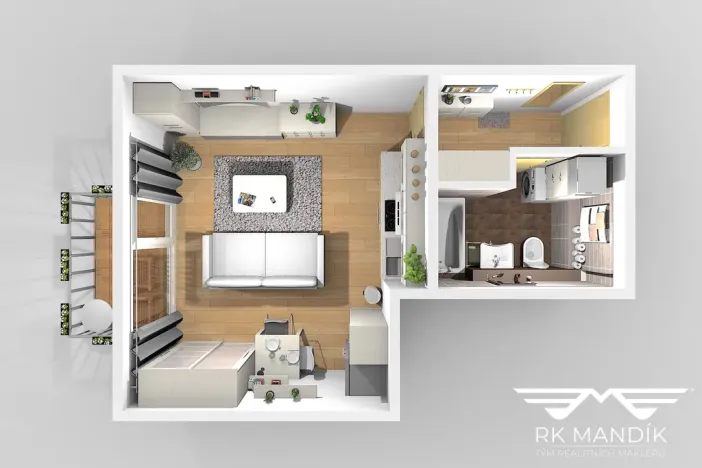 Pronájem bytu 1+kk, Hostivice, Ječná, 30 m2