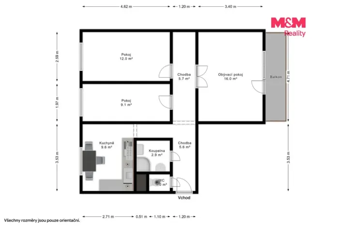 Pronájem bytu 3+1, Holýšov, Pod Makovým vrchem, 63 m2