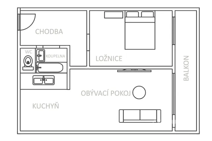 Pronájem bytu 2+kk, Bílina - Pražské Předměstí, Bezejmenná, 49 m2