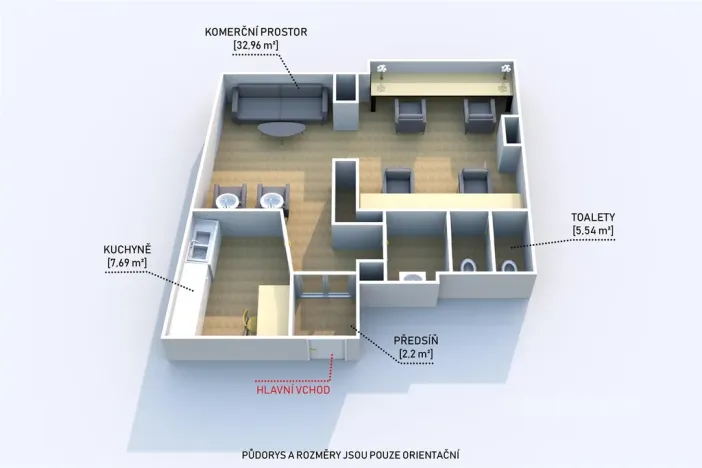 Pronájem obchodního prostoru, Plzeň, Bezručova, 55 m2