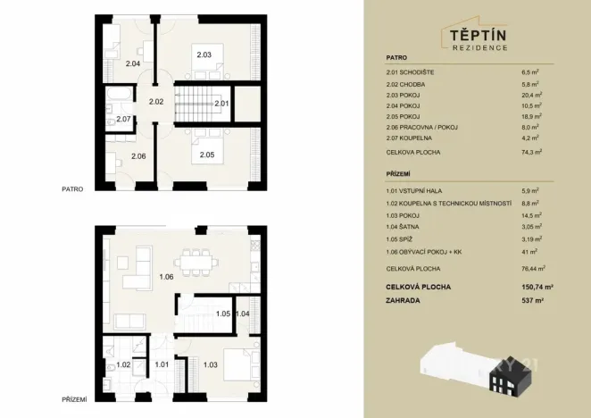 Prodej bytu 6+kk a větší, Kamenice - Těptín, 151 m2