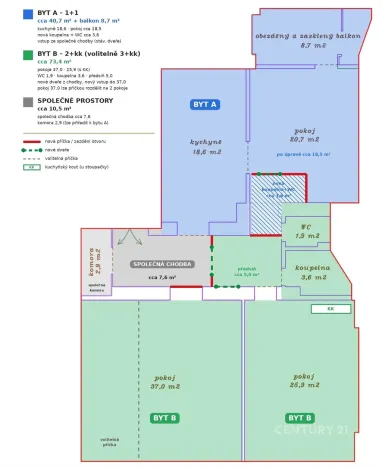 Prodej bytu 3+1, Dvůr Králové nad Labem, Čechova, 141 m2