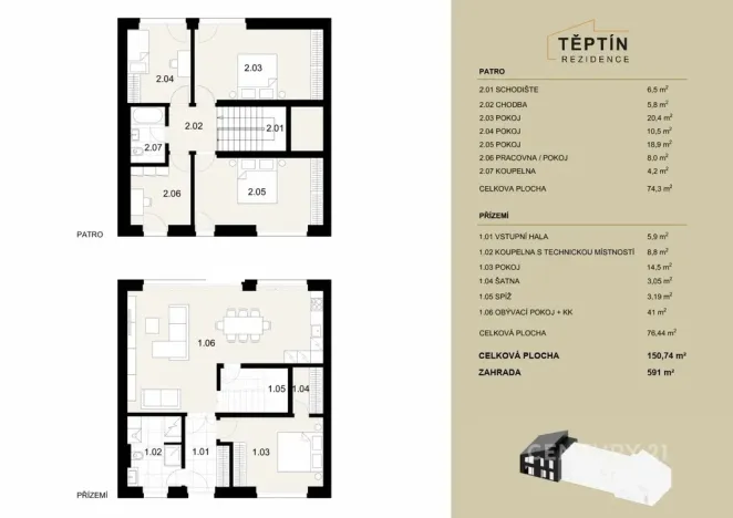 Prodej bytu 6+kk a větší, Kamenice - Těptín, 151 m2