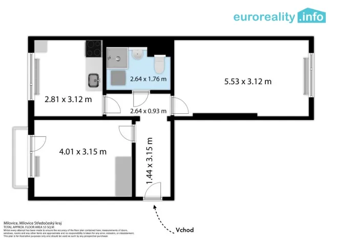Prodej bytu 2+1, Milovice, Braniborská, 48 m2