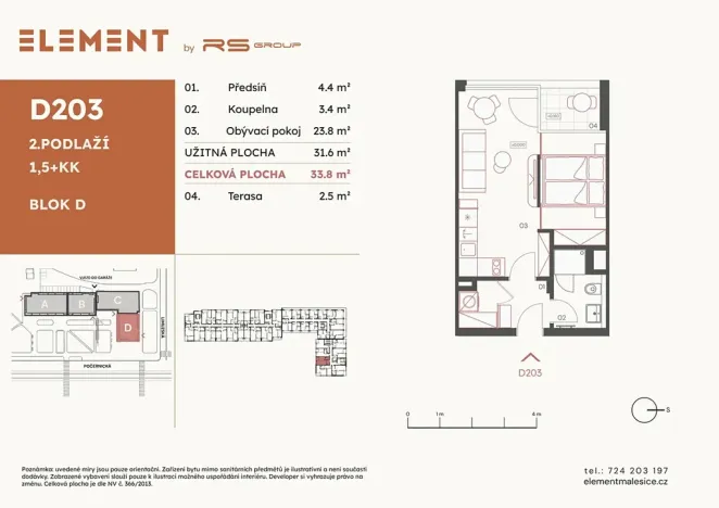 Prodej bytu 2+kk, Praha, Počernická, 32 m2