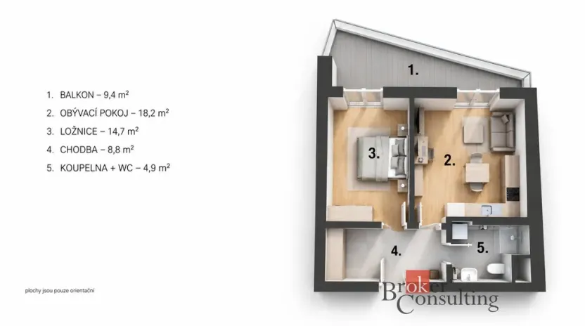 Prodej bytu 2+kk, Pardubice - Ohrazenice, U Sportovní školy, 49 m2