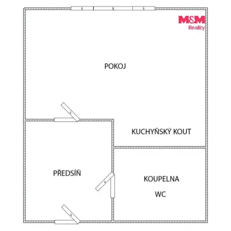 Pronájem bytu 1+kk, Klášterec nad Ohří - Miřetice u Klášterce nad Ohří, Královéhradecká, 19 m2
