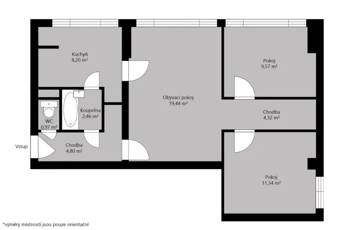 Prodej bytu 3+1, Kolín - Kolín II, Masarykova, 60 m2