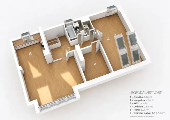 Prodej bytu 3+kk, Kuřim, Legionářská, 91 m2