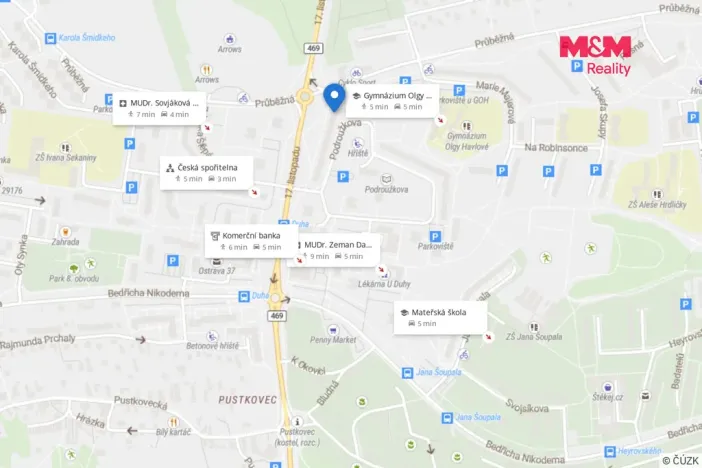Prodej bytu 2+1, Ostrava - Poruba, Podroužkova, 54 m2