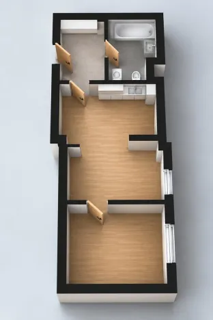 Pronájem bytu 2+kk, Náchod, Borská, 51 m2