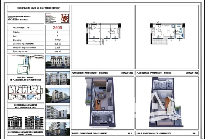 Prodej bytu 1+kk, Golem, Albánie, 26 m2