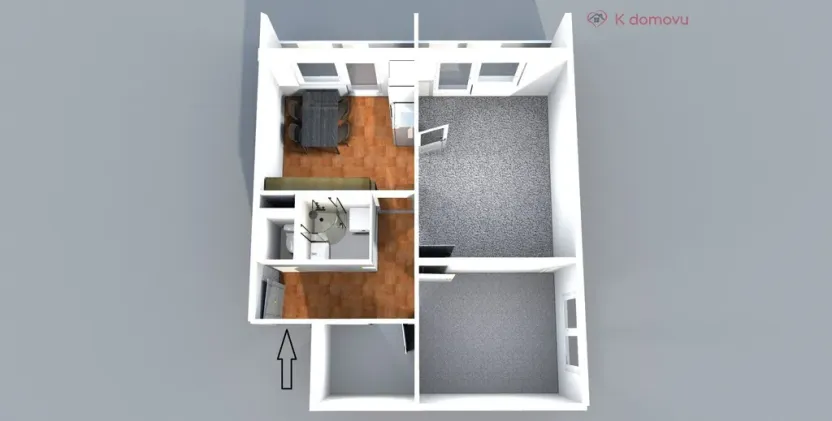Pronájem bytu 2+1, Brno - Bohunice, Pod nemocnicí, 50 m2