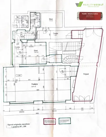 Pronájem obchodního prostoru, Hodonín, Štefánikova, 90 m2