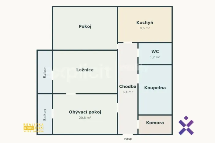 Pronájem bytu 3+1, Zlín, Nivy I, 73 m2