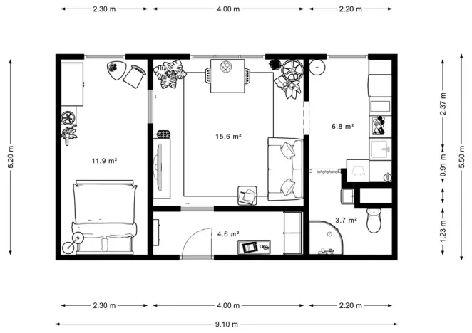 Pronájem bytu 2+1, Praha - Miškovice, Polabská, 41 m2