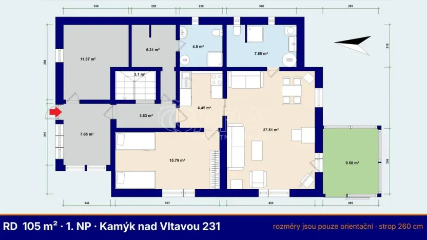 Prodej chalupy, Kamýk nad Vltavou, 165 m2