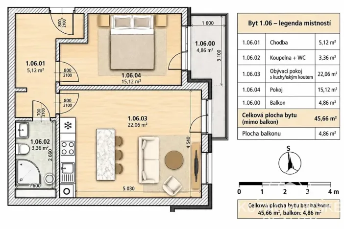 Prodej bytu 2+kk, Kutná Hora, Plk. Loudy, 50 m2