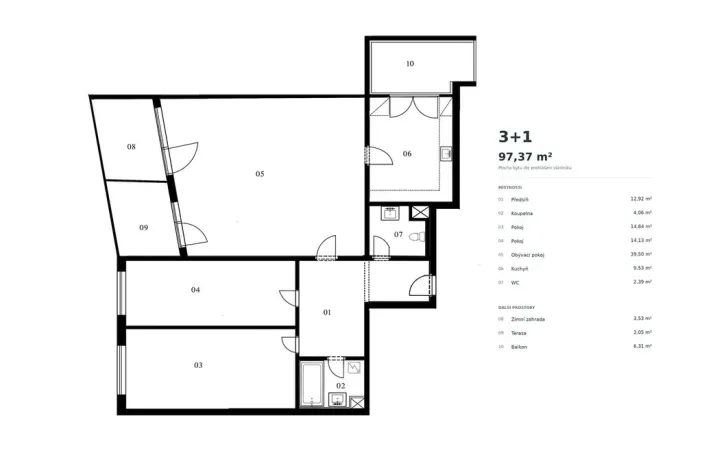 Prodej bytu 3+1, Praha - Troja, Velká skála, 97 m2