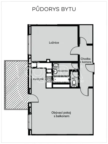 Pronájem bytu 2+kk, Praha - Letňany, Terezínská, 71 m2