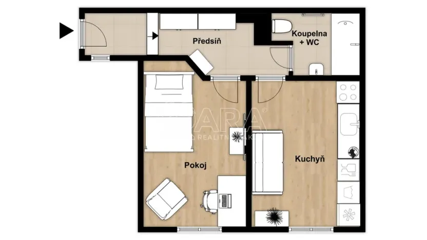 Prodej bytu 1+1, Červené Pečky, V Cihelně, 35 m2