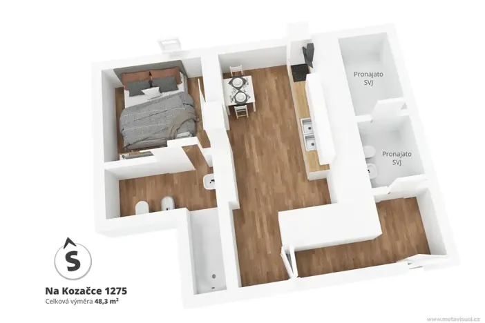 Prodej bytu 1+1, Praha - Vinohrady, Na Kozačce, 48 m2