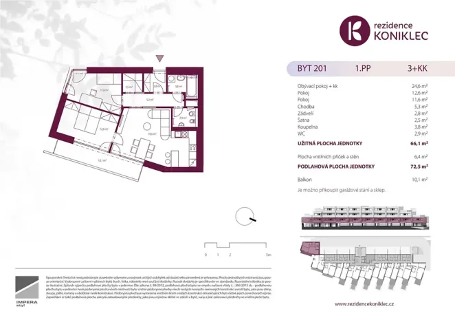 Prodej bytu 3+kk, Brno, Rybnická, 66 m2