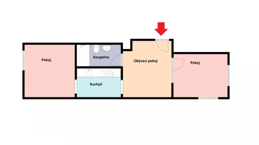 Pronájem bytu 3+kk, Neveklov, Za Radnicí, 55 m2