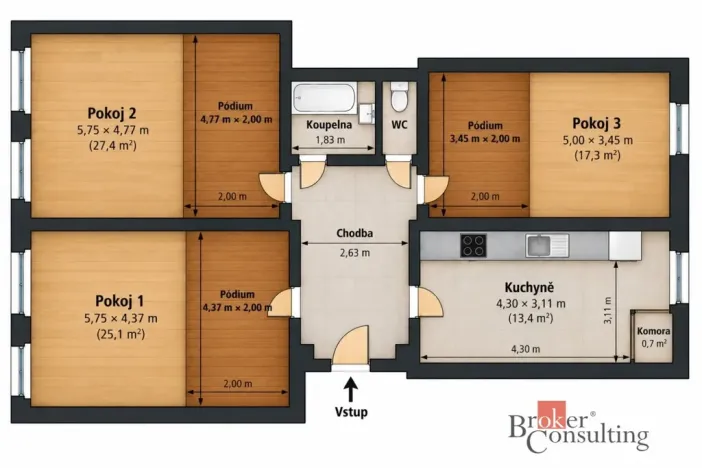 Prodej bytu 3+1, Praha - Smíchov, Kroftova, 96 m2